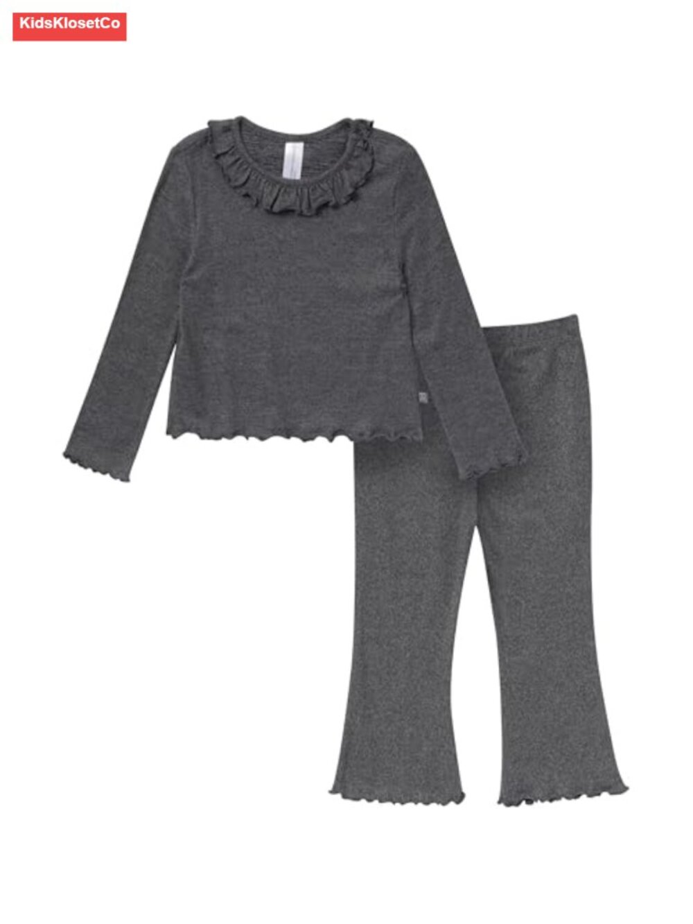 Toddler Girls' Hacci Flare Pant Set with Ruffle Collar